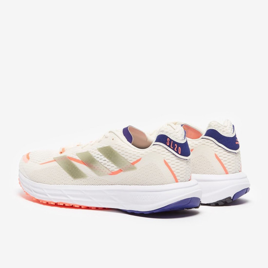 Sepatu Lari Womens Adidas SL20 3 Chalk White Sandy Beige Met Turbo H01123