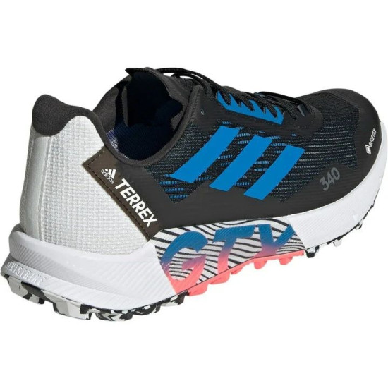 Sepatu Lari Adidas Terrex Agravic Flow 2.0 GTX Trail Core Black Blue Rush Turbo H03184-7