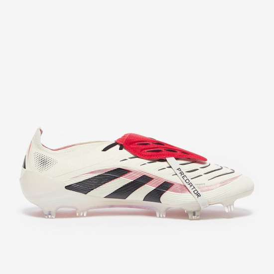 Sepatu Bola Adidas Predator Elite Tongue FG Off White Core Black Pure Ruby ID8968