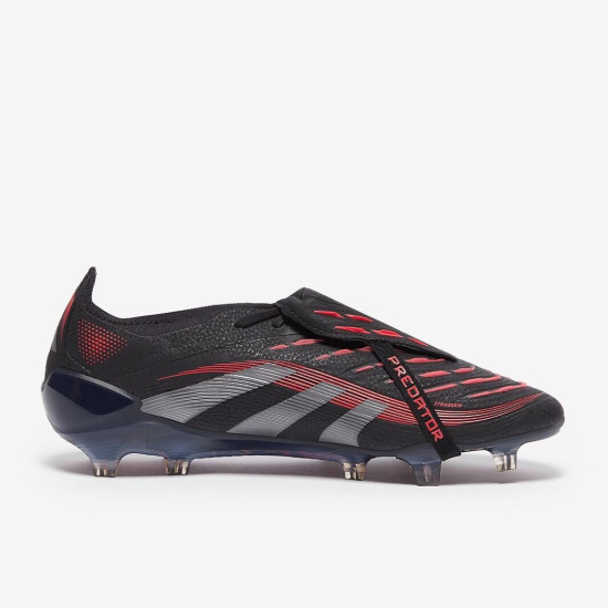 Sepatu Bola Adidas Predator Elite Tongue FG Black Grey Four Lucid Red ID8964