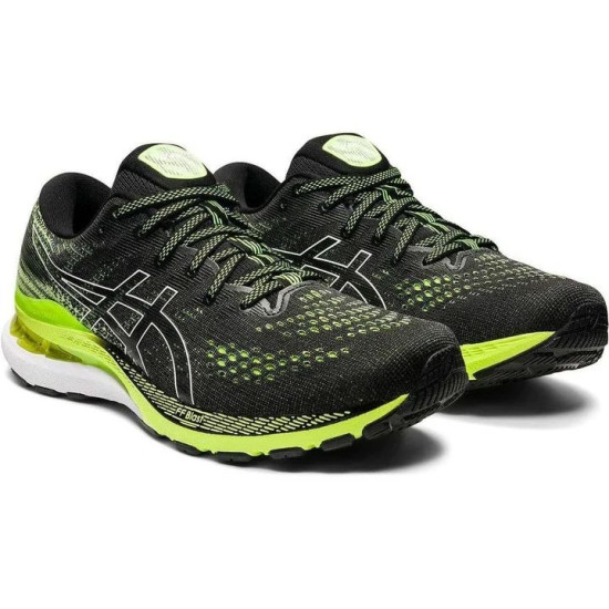 Sepatu Lari Asics Gel Kayano 28 Black Hazard Green 1011B189 004-9