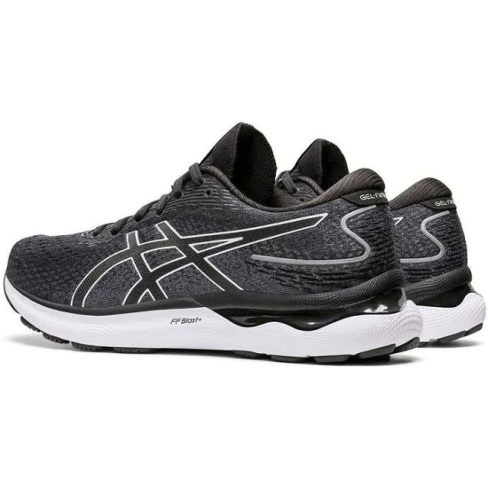 Sepatu Lari Asics Gel Nimbus 24 WIDE FIT (2E) Black White 1011B361 001-8