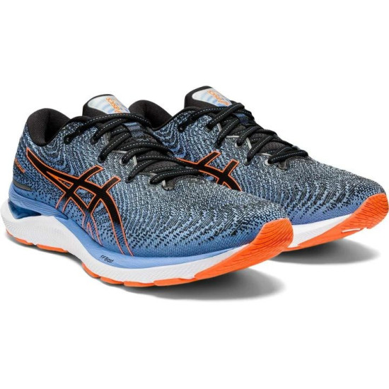 Sepatu Lari Asics Gel Cumulus 24 Blue Black Shocking Orange 1011B366 003-7