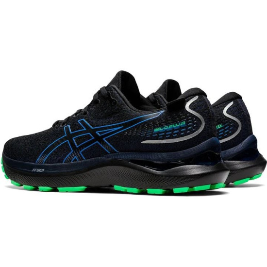 Sepatu Lari Asics Gel Cumulus 24 GTX Black Blue Coast 1011B484 001-7