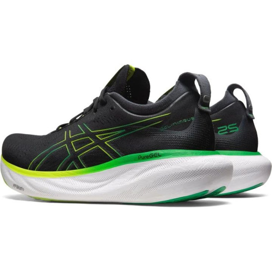 Sepatu Lari Asics Gel Nimbus 25 Black Lime Zest 1011B547 003-7.5