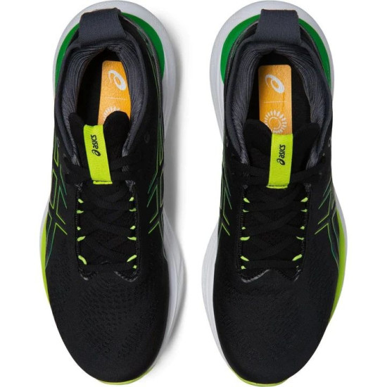 Sepatu Lari Asics Gel Nimbus 25 Black Lime Zest 1011B547 003-7.5