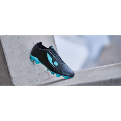 Sepatu Bola Concave Halo+ FG Black Cyan HAPMFGBLKCYA221