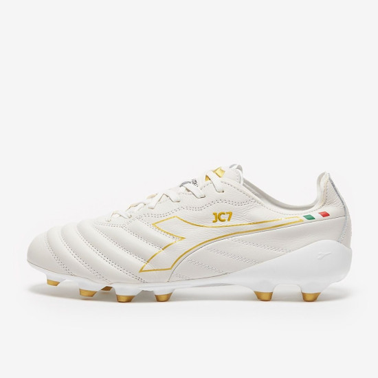 Sepatu Bola Diadora B-Elite Italia Tech FG White Gold 101175633-C1070