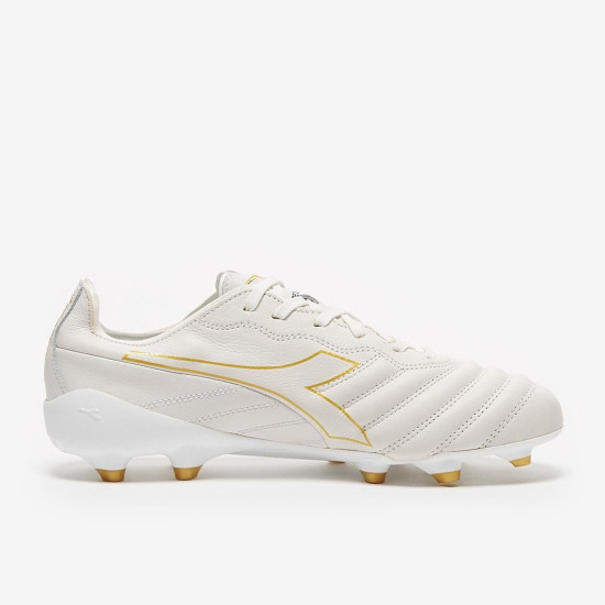 Sepatu Bola Diadora B-Elite Italia Tech FG White Gold 101175633-C1070