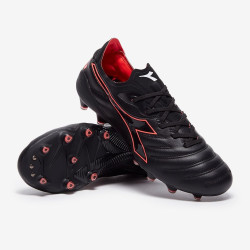 Sepatu Bola Diadora B-Elite Tech FG Black Red Fluo 101176754-C4115