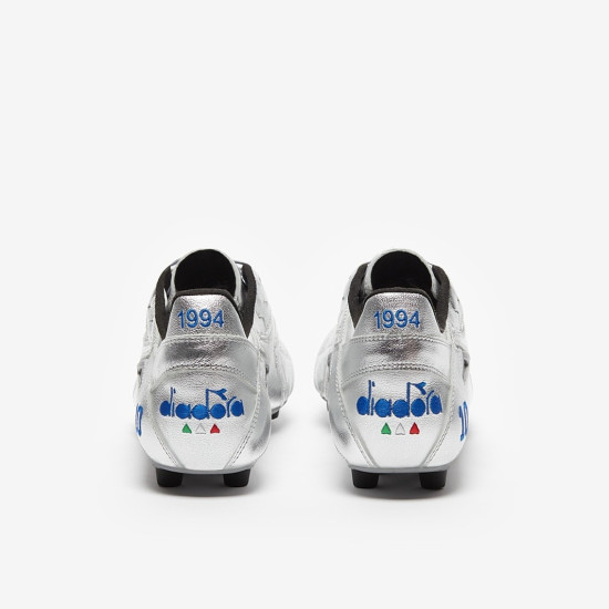 Sepatu Bola Diadora Match Winner Made In Italy OG x 94 FG Silver Blue 101180693-96009