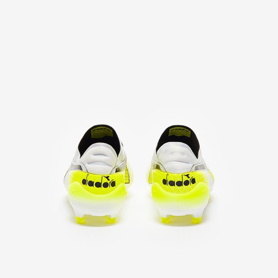 Sepatu Bola Diadora B-Elite Tech FG White Black Fluo Yellow 101179598-C5702