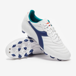 Sepatu Bola Diadora Brasil Academy FG White Navy 101179603-C2433