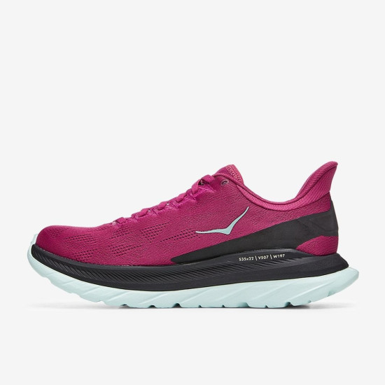 Sepatu Lari Womens Hoka Mach 4 Festival Fuchsia Black 1113529-FFBL