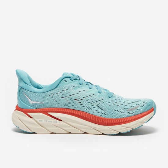 Sepatu Lari Womens Hoka Clifton 8  Aquarelle Eggshell Blue 1119394-AEBL