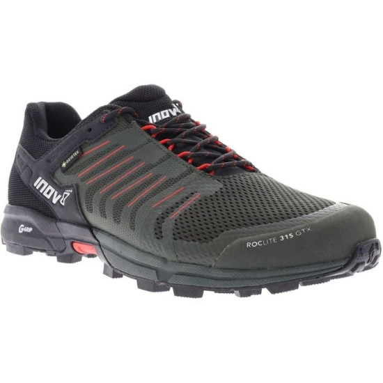 Sepatu Lari Inov-8 Roclite G 315 GTX Trail Black Olive Red 000804-OLBKRD-7.5