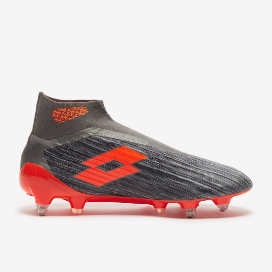 Sepatu Bola Lotto Solista 100 III Gravity SG Cool Grey Orange Fluo 211627-5JK