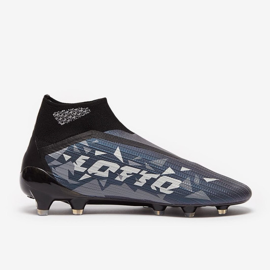 Sepatu Bola Lotto Solista 100 IV Grafity FG Black Asphalt Vapor Gray 216459-8DR