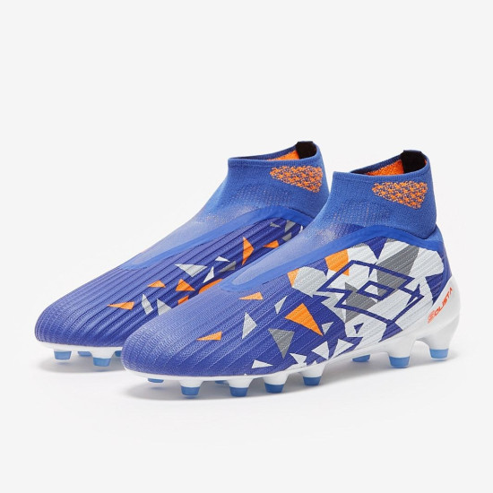 Sepatu Bola Lotto Solista 100 IV Gravity FG Amparo Blue All White Orange Beat 216459-8SK