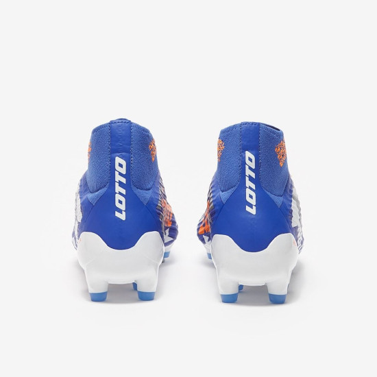 Sepatu Bola Lotto Solista 100 IV Gravity FG Amparo Blue All White Orange Beat 216459-8SK