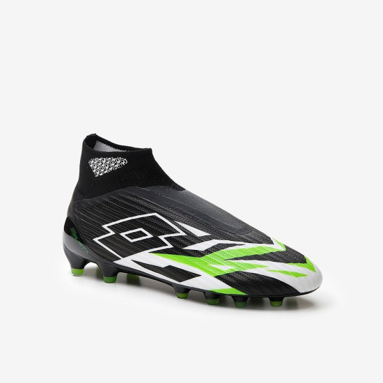 Sepatu Bola Lotto Solista 100 VI Gravity FG Black White Spring Green 218128-1I3