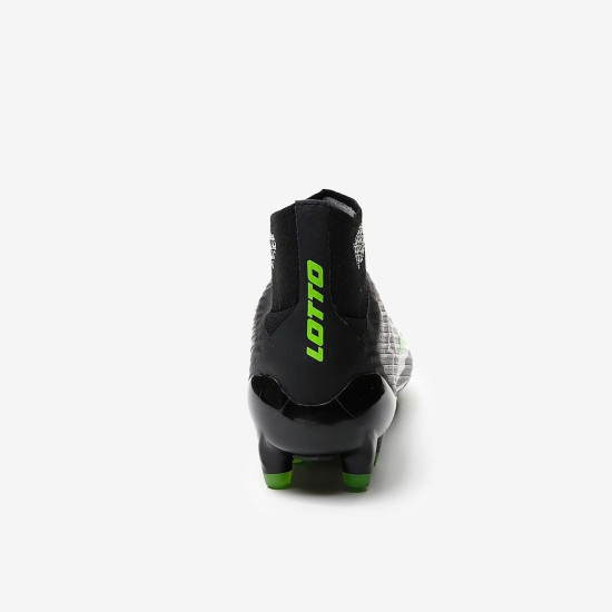 Sepatu Bola Lotto Solista 100 VI Gravity FG Black White Spring Green 218128-1I3