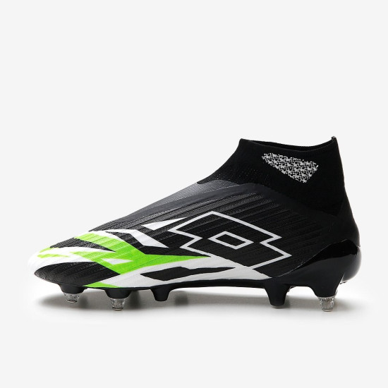 Sepatu Bola Lotto Solista 100 VI Gravity SGX Black White Spring Green 218129-1I3