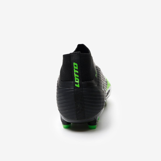 Sepatu Bola Lotto Solista 300 VI Gravity FG Black White Spring Green 218132-1I3