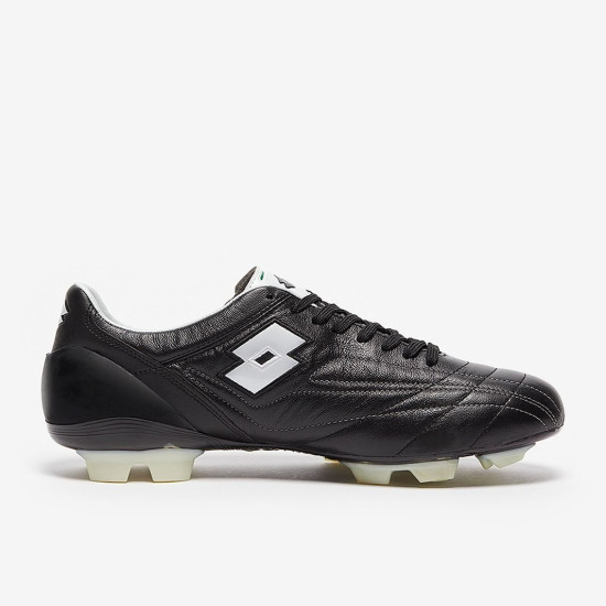 Sepatu Bola Lotto Zhero Leggenda FG All Black Bright White H4811_1CX