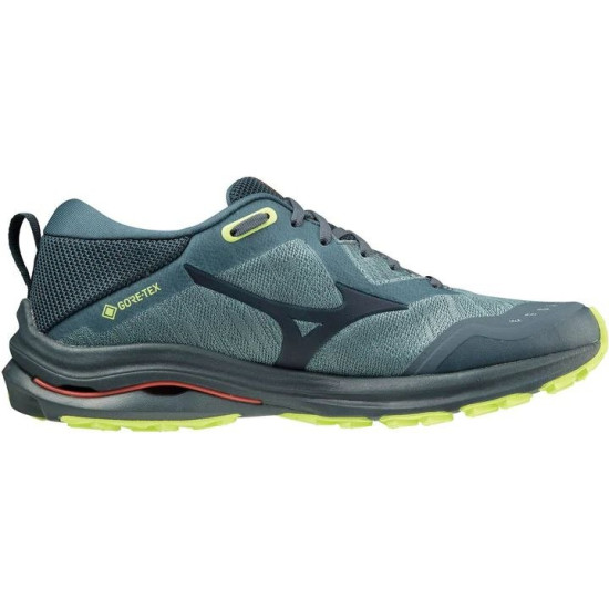 Sepatu Lari Mizuno Wave Rider GTX Orion Blue Neon Lime J1GC2179 24-7