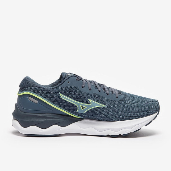 Sepatu Lari Mizuno Wave Skyrise 3 Smoke Blue Neo Lime Neon Flame J1GC2209-81