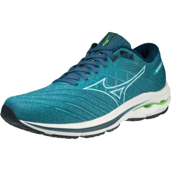 Sepatu Lari Mizuno Wave Inspire 18 Moroccan Blue White Gibraltar J1GC2244 02-7