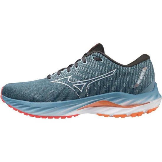 Sepatu Lari Mizuno Wave Inspire 19 Provincial Blue White Light Orange J1GC2344 01-7