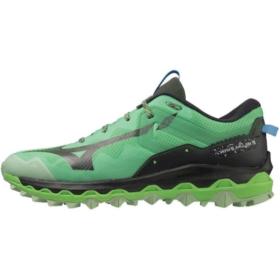 Sepatu Lari Mizuno Wave Mujin 9 Trail Green Oyster Black Little Boy Blue J1GJ2270 52-7.5