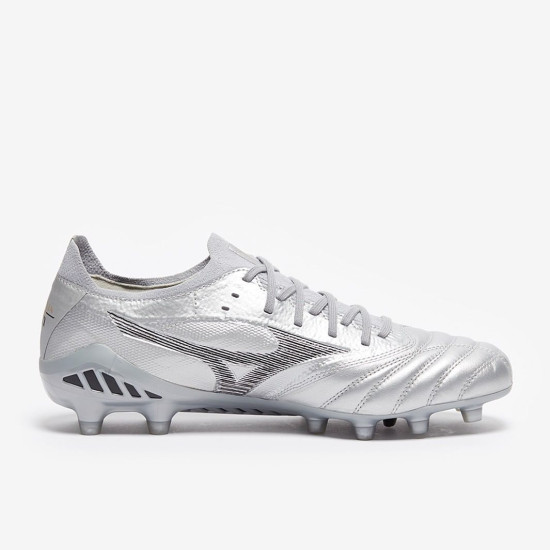 Sepatu Bola Mizuno Morelia Neo III ß Elite Silver Black Cool Gray P1GA2191-03