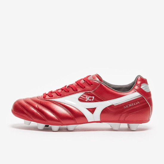 Sepatu Bola Mizuno Morelia II Elite FG High Risk Red White Silver P1GA2212-60