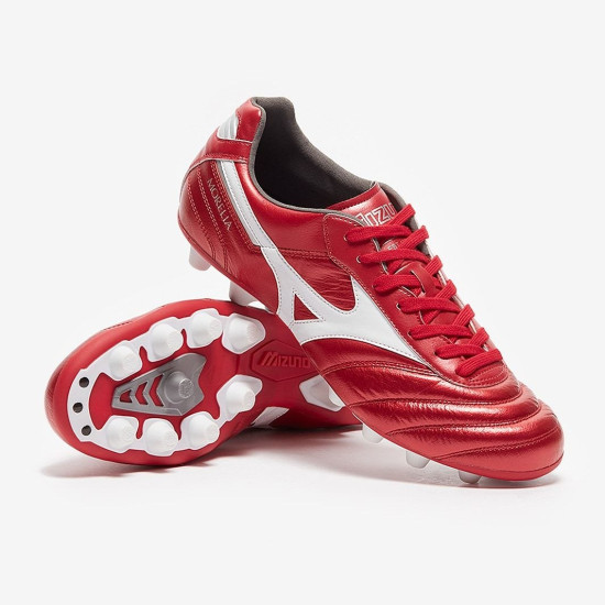 Sepatu Bola Mizuno Morelia II Elite FG High Risk Red White Silver P1GA2212-60