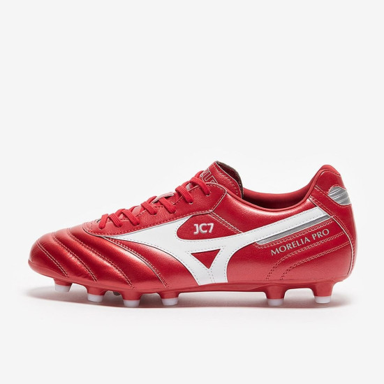 Sepatu Bola Mizuno Morelia II Pro FG High Risk Red White Silver P1GA2213-60