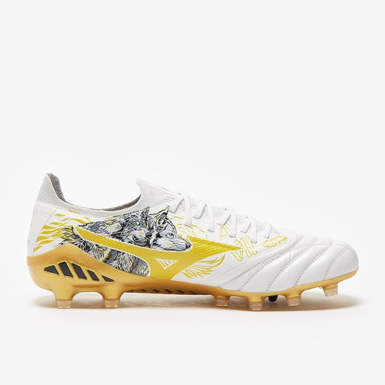 Sepatu Bola Mizuno Morelia Neo III B SR4 Elite FG White Gold P1GA2296-04