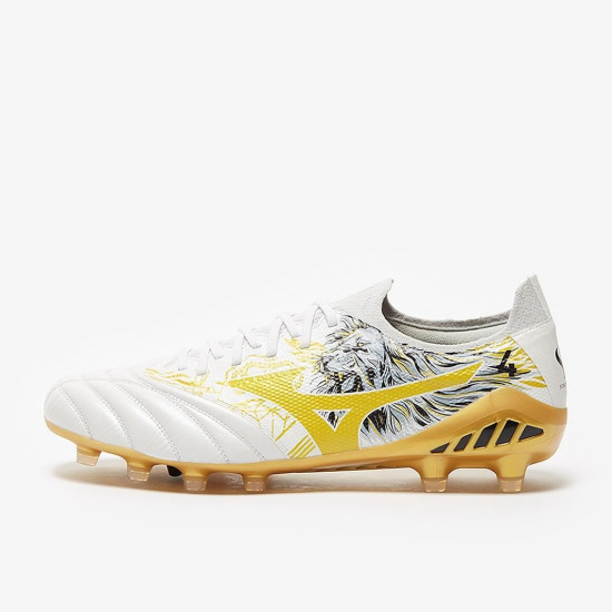 Sepatu Bola Mizuno Morelia Neo III B SR4 Elite FG White Gold P1GA2296-04