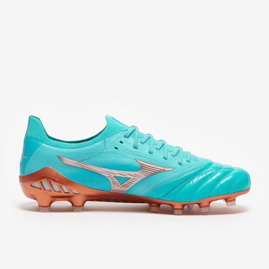 Sepatu Bola Mizuno Morelia Neo III Beta Made In Japan FG Blue Curacao Galaxy Silver Blue Curacao P1GA2390-25