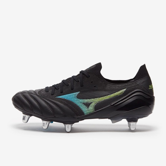 Sepatu Bola Mizuno Morelia Neo 3 ß Elite SG Mix Black Blue Atoll P1GC2092-18