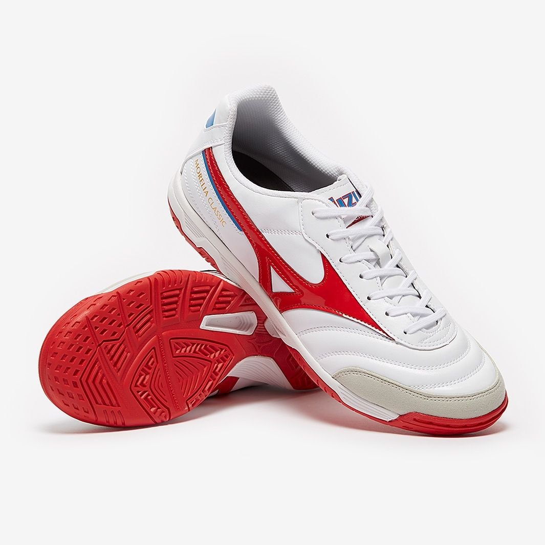 Sepatu Futsal Mizuno Morelia Sala Classic IN White High Risk Red Q1GA2102 62