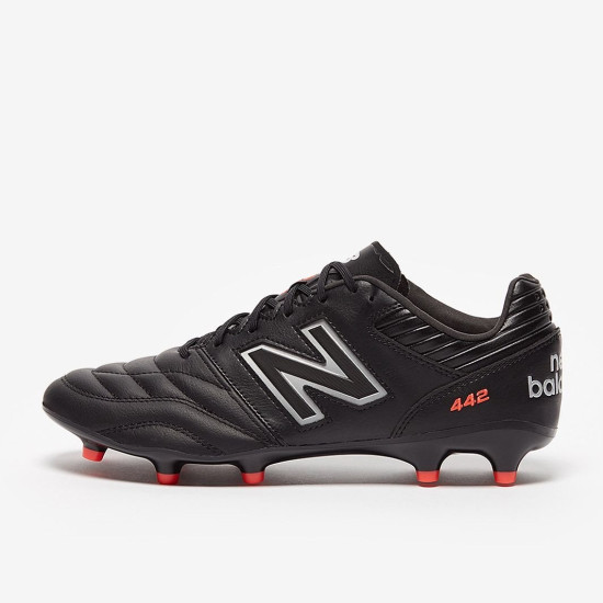 Sepatu Bola New Balance 442 V2 Pro FG Black Silver MS41FBK2