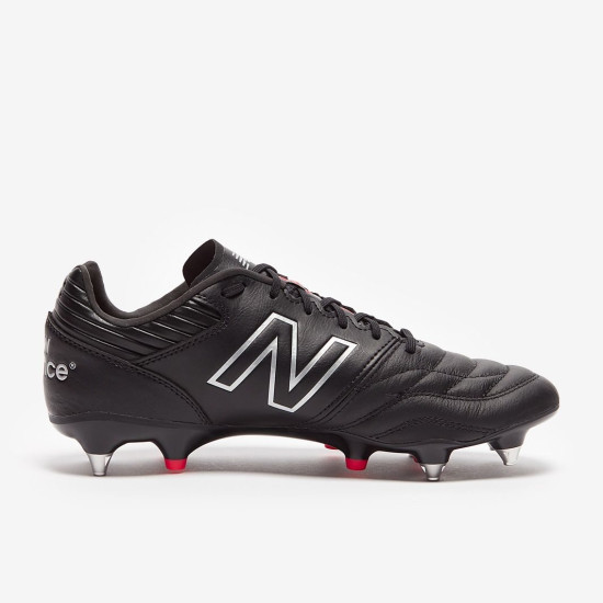 Sepatu Bola New Balance 442 V2 Pro SG Black Silver MS41SBK2