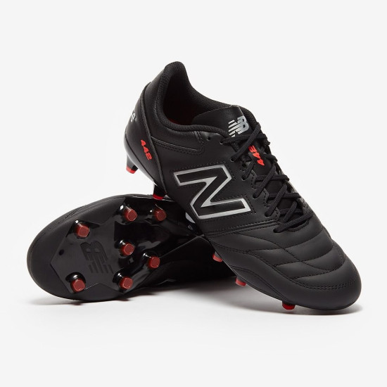 Sepatu Bola New Balance 442 V2 Team FG White Black MS42FBK2