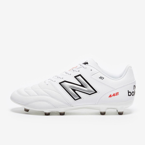 Sepatu Bola New Balance 442 V2 Team FG White Black MS42FWT2