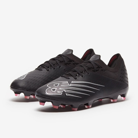 Sepatu Bola New Balance Furon 6+ Pro Leather FG Black Alpha Pink MSFKFB65