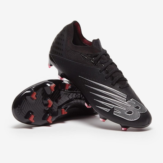 Sepatu Bola New Balance Furon 6+ Pro Leather FG Black Alpha Pink MSFKFB65