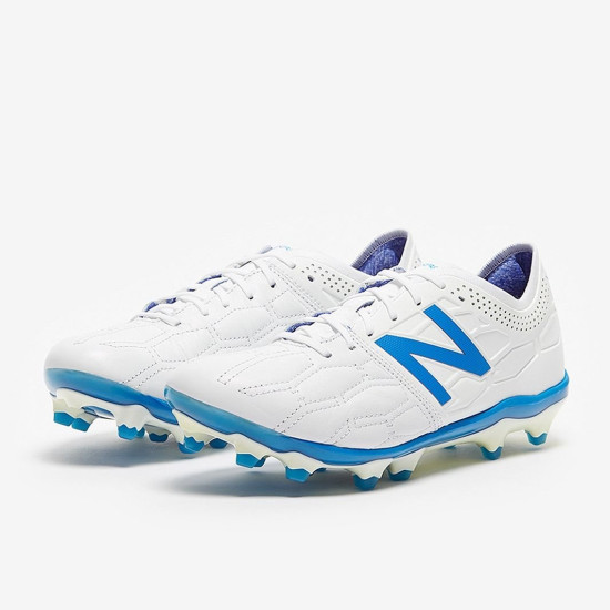 Sepatu Bola New Balance Visaro 2.0 K-Leather FG White Bolt MSVRKFWL